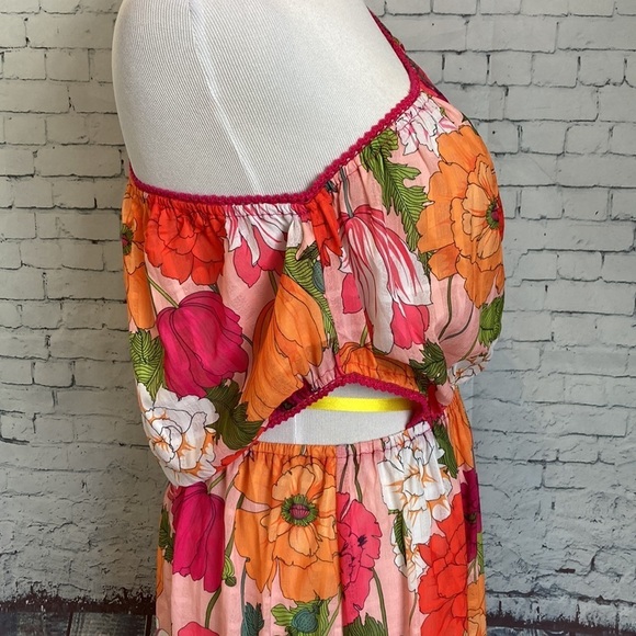 TRINA TURK sunny bloom asymmetrical one-shoulder maxi dress in multi M vacation - Picture 8 of 16